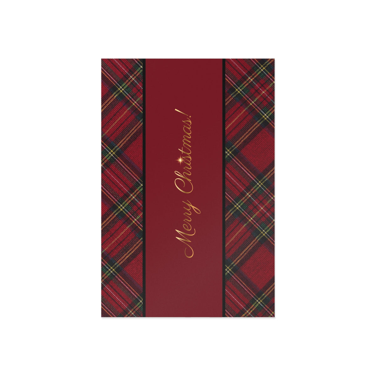 Merry Christmas Plaid Postcards — Fine Art Holiday Greeting Cards