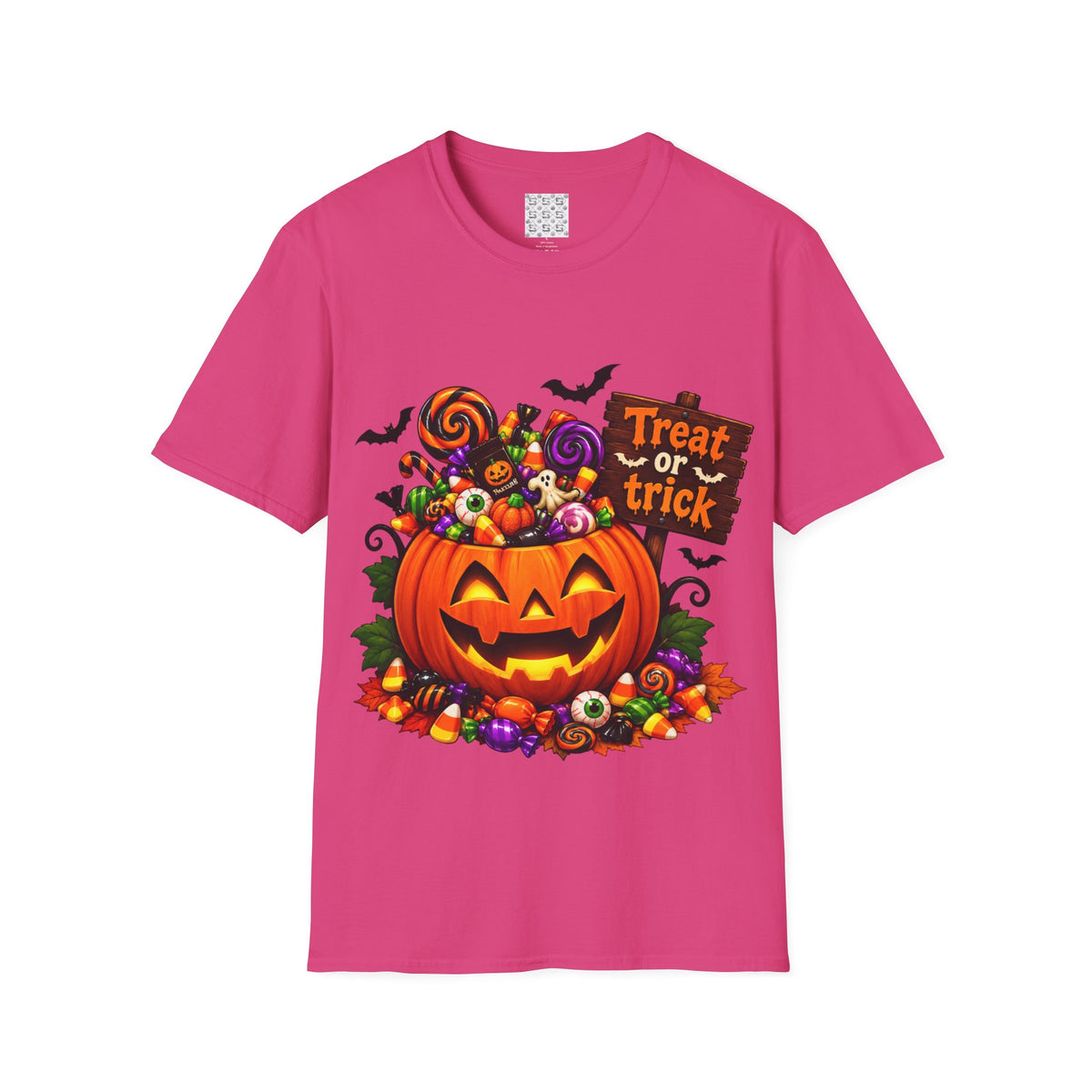 Halloween Pumpkin T-Shirt — 'Treat or Trick' Jack-o'-Lantern Design