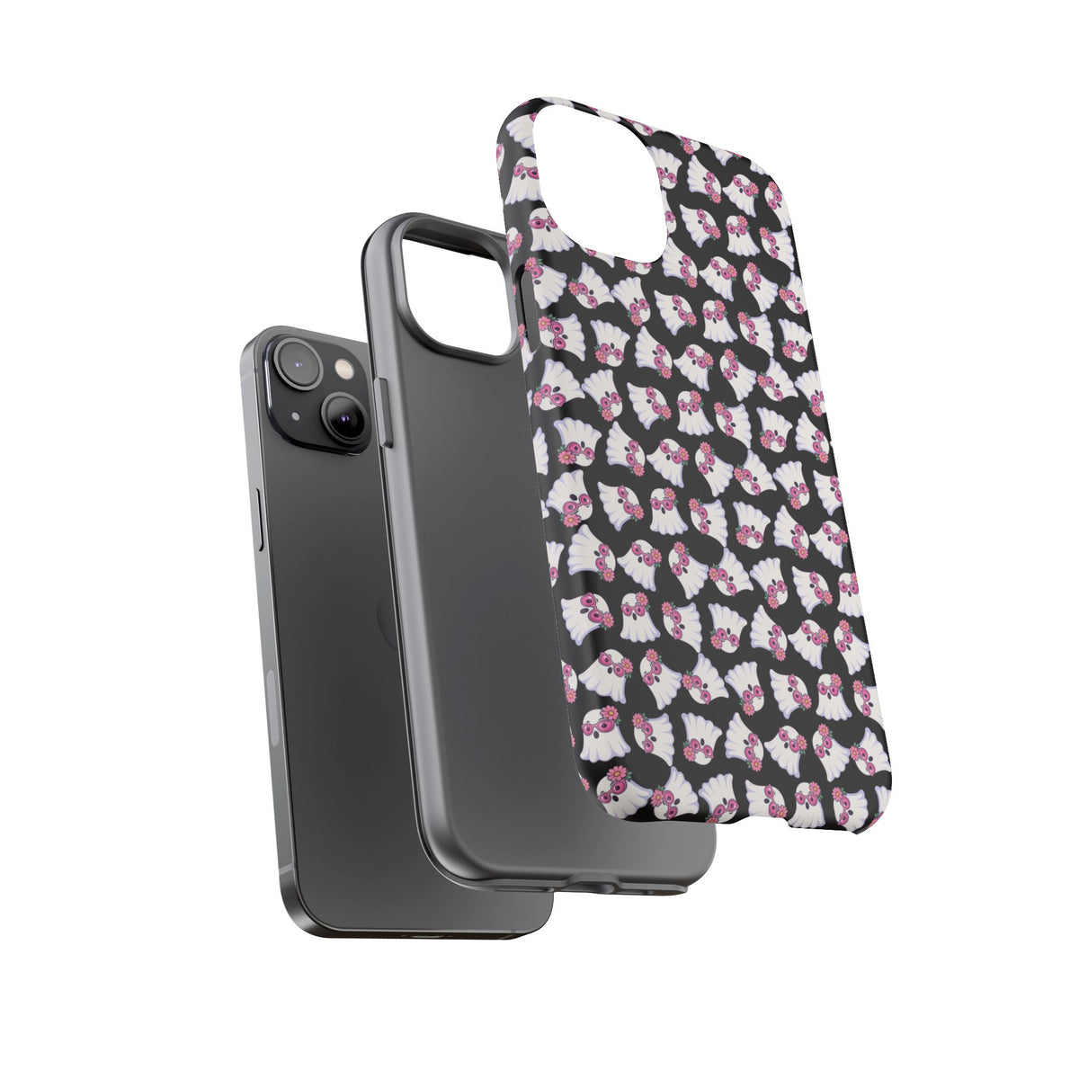 Tough Cases - Cute Pink Ghost Pattern Phone Case