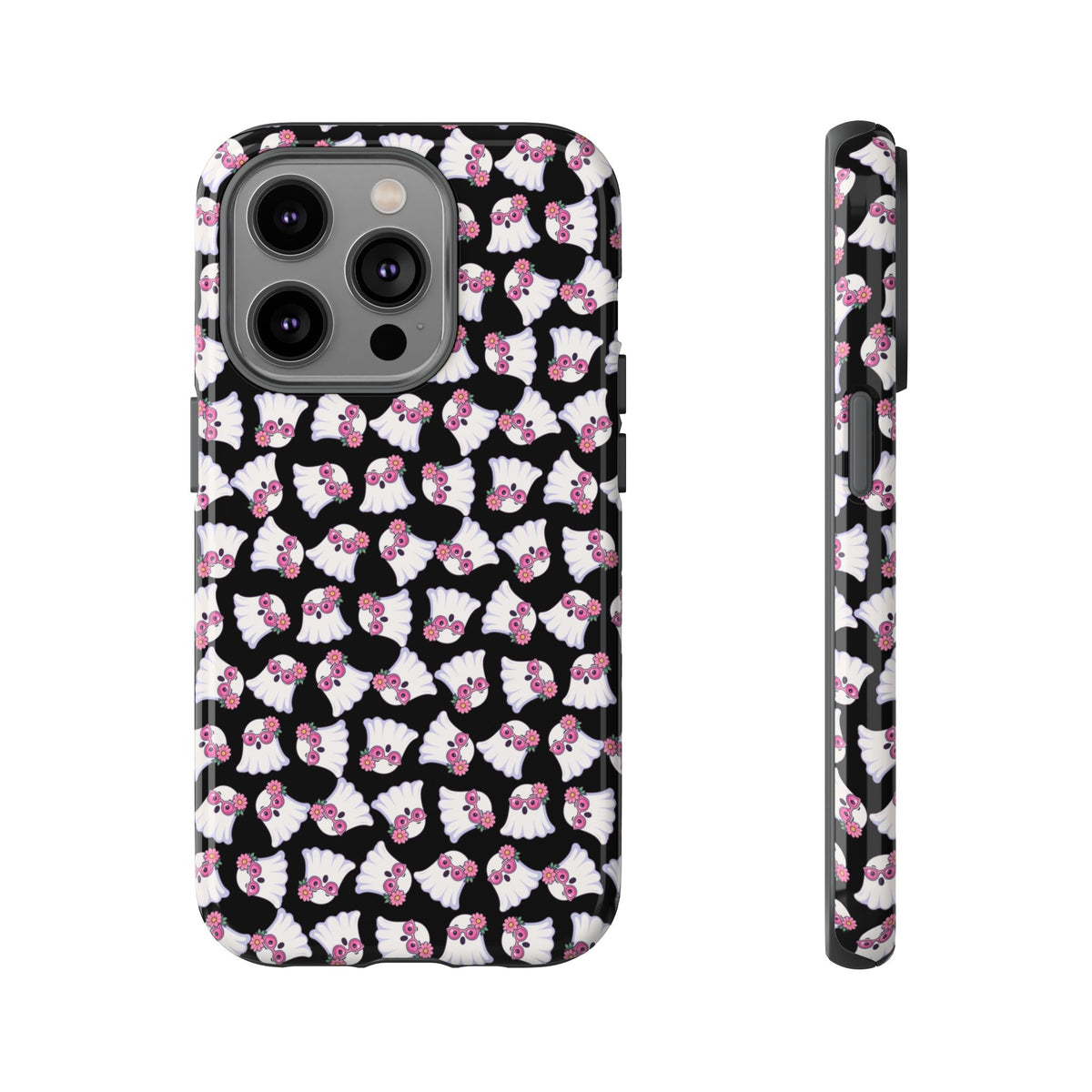 Tough Cases - Cute Pink Ghost Pattern Phone Case