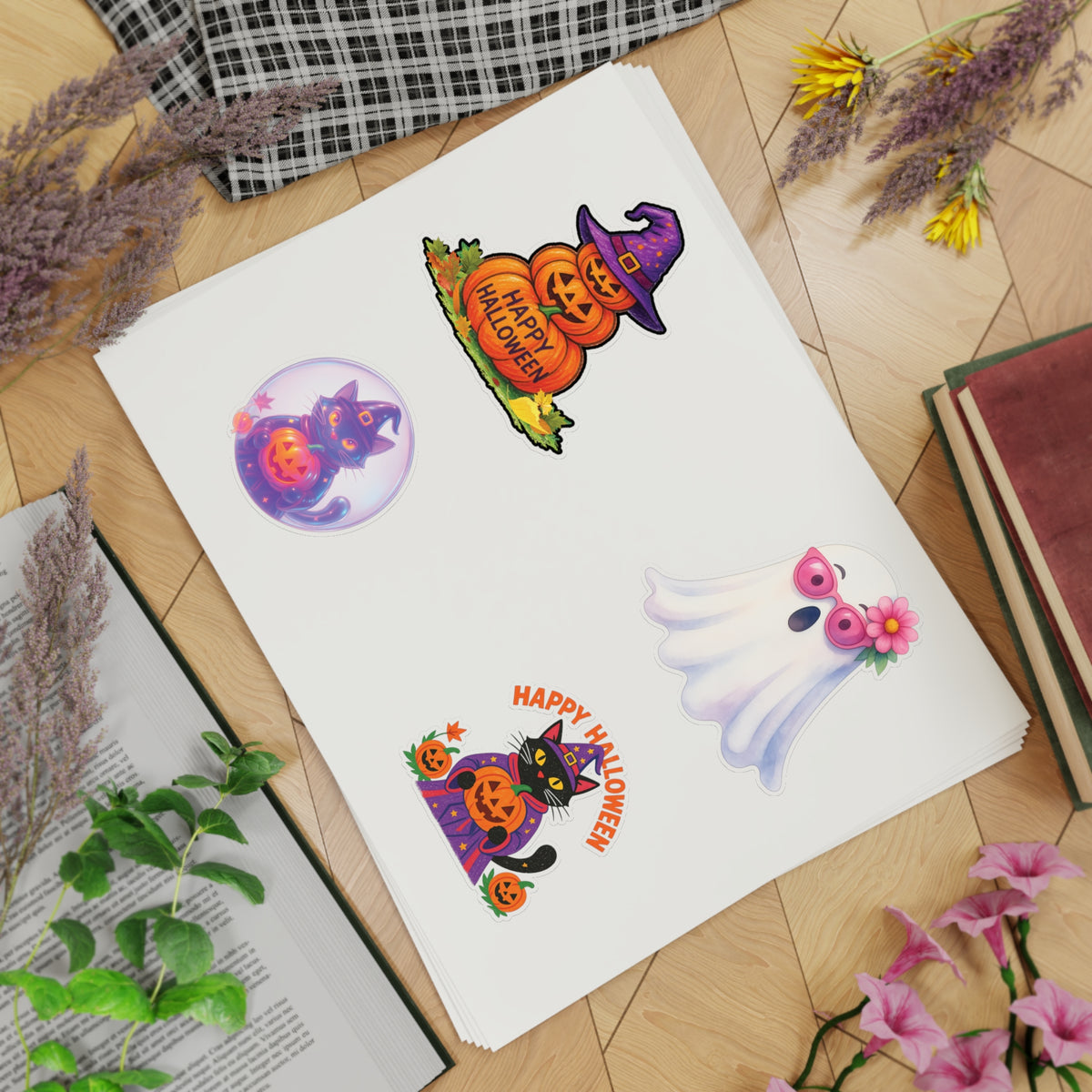 Halloween Sticker Sheet Bundle, 5pcs