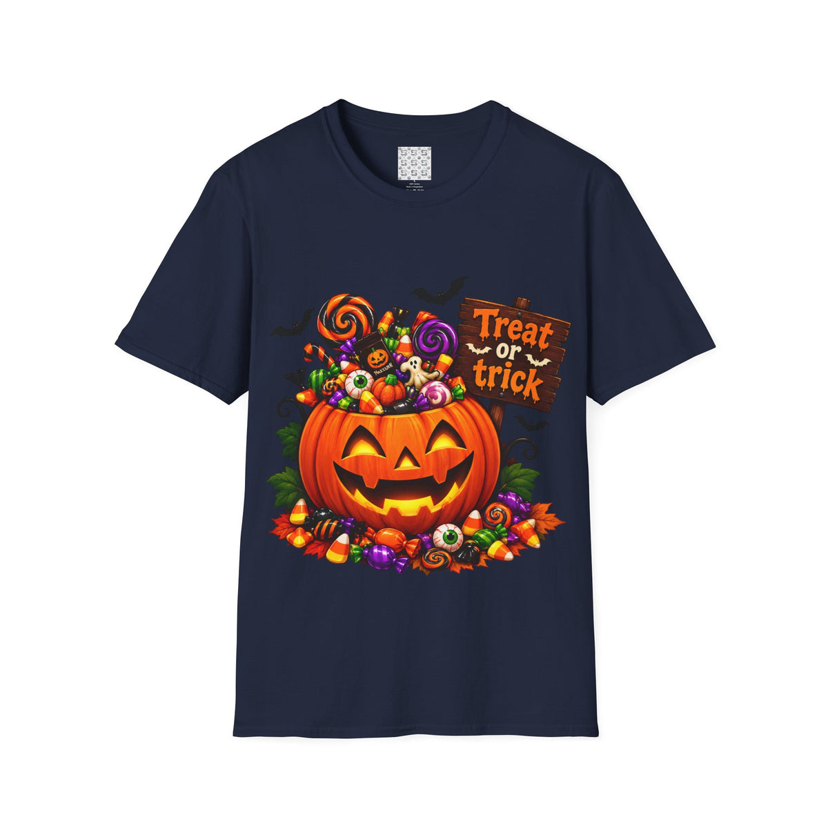 Halloween Pumpkin T-Shirt — 'Treat or Trick' Jack-o'-Lantern Design