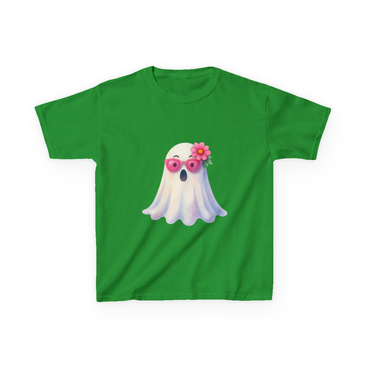 Kids Tee — Cute Watercolour Floral Ghost Graphic Shirt