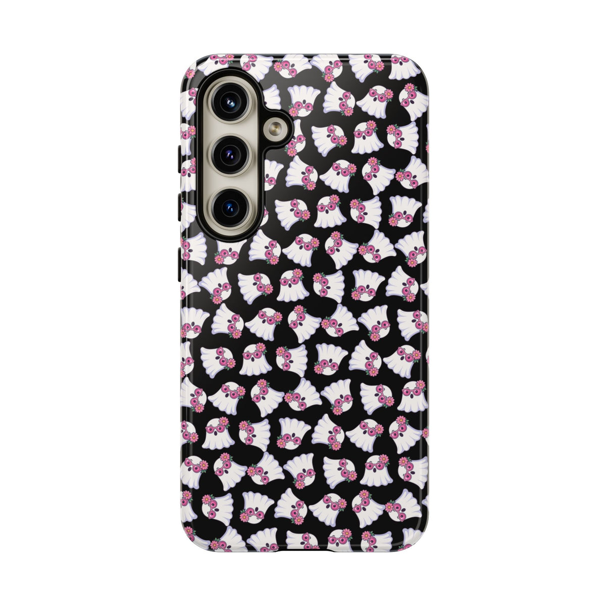 Tough Cases - Cute Pink Ghost Pattern Phone Case