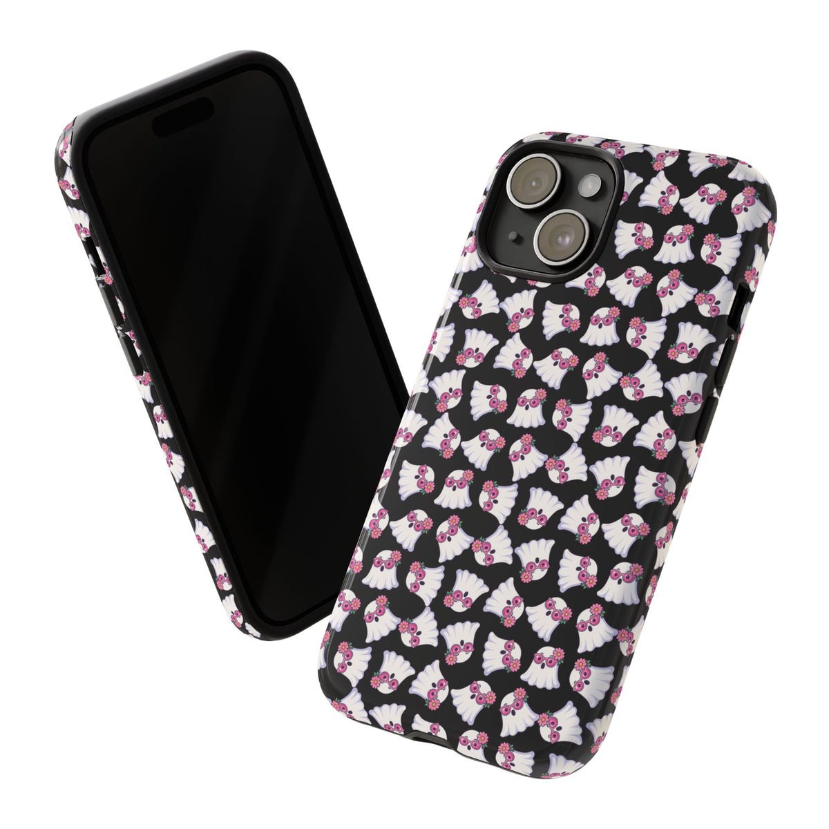 Tough Cases - Cute Pink Ghost Pattern Phone Case