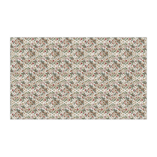 Tea Towel — Vintage Botanical Holly & Berry Pattern (Christmas Kitchen Décor)